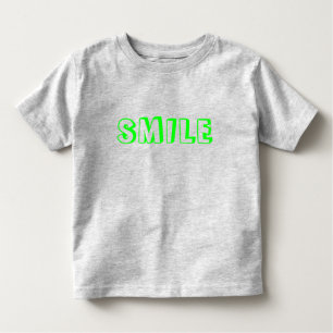 "Smile" neon groene letters Kinder Shirts