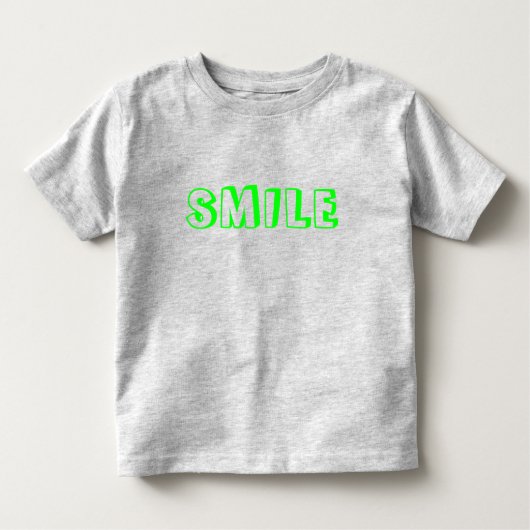 "Smile" neon groene letters Kinder Shirts (Voorkant)