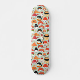 Smile Nigiri Sushi Japan Cartoon Voedselpatroon Persoonlijk Skateboard