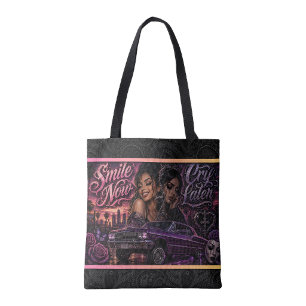 Smile nu, huil later boodschappentas tote bag