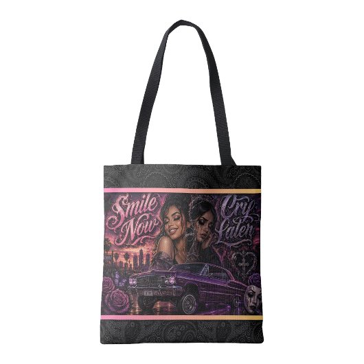 Smile nu, huil later boodschappentas tote bag
