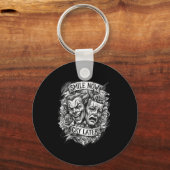 Smile nu later theater maskers sleutelhanger (Voorkant)