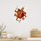 'Smile'  Octopus Gedrukt Poster (Keuken)