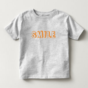"Smile" oranje letters grijs Kinder Shirts