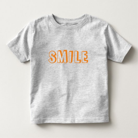 "Smile" oranje letters grijs Kinder Shirts (Voorkant)