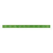 Smile Pattern Green Ribbon Satijnen Lint (Voorkant)