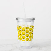 Smile Pattern Happy Face Emoji Kinder Plezier Acryl Drinkbeker (Links)