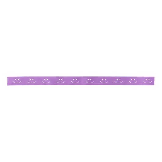 Smile Pattern Lila Ribbon Satijnen Lint (Voorkant)
