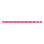 Smile Pattern Pink Ribbon Satijnen Lint (Voorkant)
