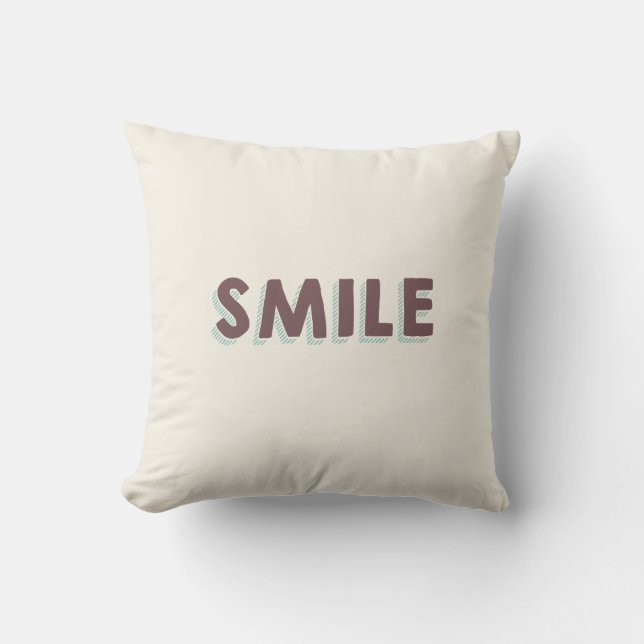 Smile Pillow - Chalkboard Green en Brown Kussen (Voorkant)