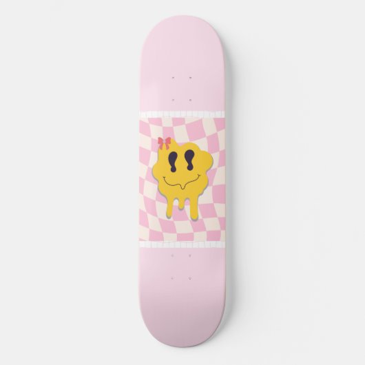 smile pink  persoonlijk skateboard (Voorkant)