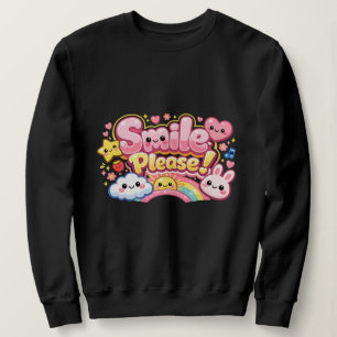 Smile Please tekst kawaii stijl Trui