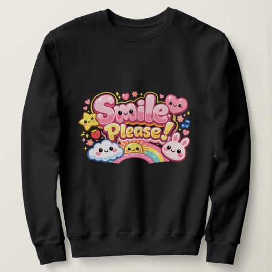 Smile Please tekst kawaii stijl Trui (Design voorkant)