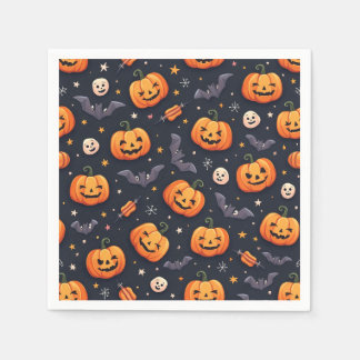 Smile pompoenen Halloween patroon servet