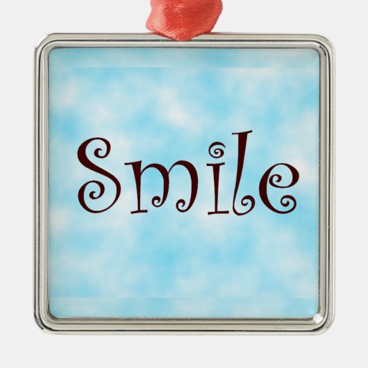 Smile-premium vierkant ornament (Voorkant)