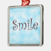 Smile-premium vierkant ornament (Links)