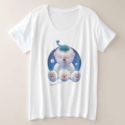 Smile Pup: Ice Shaver Dreamland & Polar Bear Grote Maat T-shirt (Design voorkant)