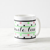 Smile Quote Mint Green Pink Polka Dots Koffiemok (Voorkant rechts)