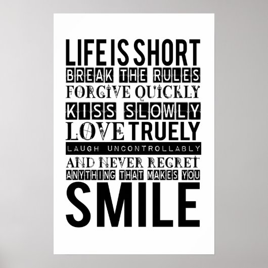Smile Quotes Typography poster (Voorkant)