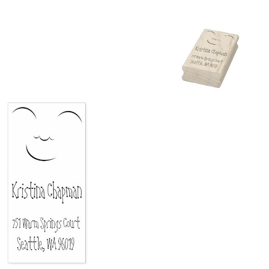 Smile Return Address Stamp Rubberstempel (Gestempeld)