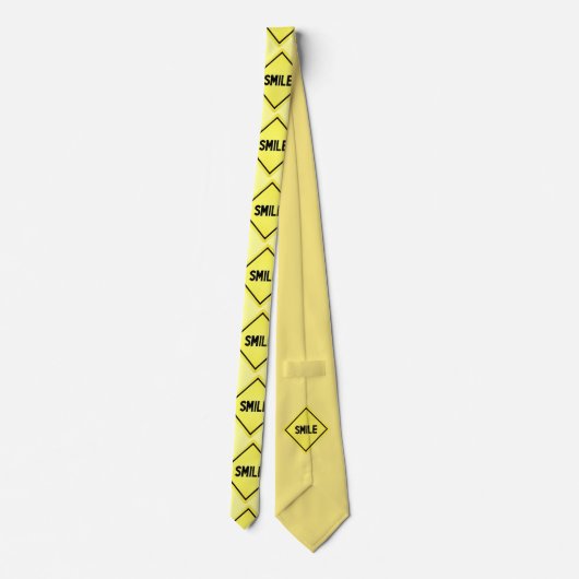 Smile Road Sign Stropdas (Achterkant)