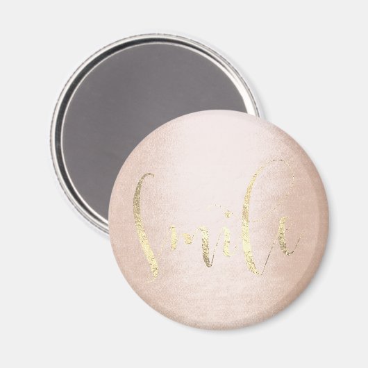 Smile Roos Gold Foxier Pink Blush Enmoediger Magneet (Voorkant / Achterkant)