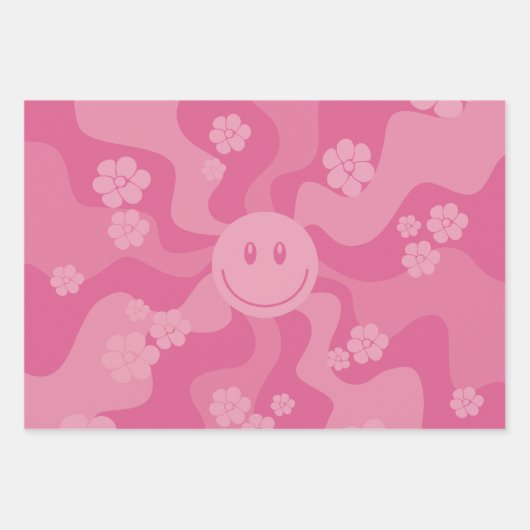 Smile - Roze Inpakpapier Vel (Voorkant 2)