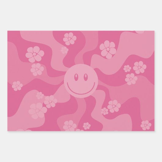 Smile - Roze Inpakpapier Vel (Voorkant)
