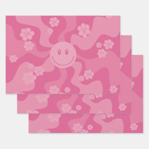 Smile - Roze Inpakpapier Vel