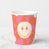 Smile - Roze, Oranje en crème Papieren Bekers (Links)