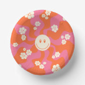 Smile - Roze, Oranje en crème Papieren Kommen (Voorkant)