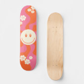 Smile - Roze, Oranje en crème Persoonlijk Skateboard (Voorkant)