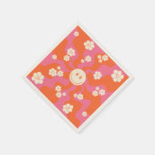 Smile - Roze, Oranje en crème Servet (Hoek)