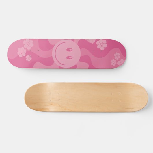Smile - Roze Persoonlijk Skateboard (Horizontaal)