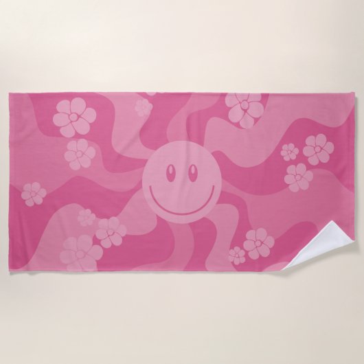 Smile - Roze Strandlaken (Voorkant)