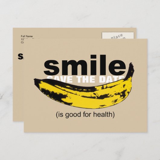 Smile Save the Date 45th Birthday Briefkaart (Voorkant / Achterkant)