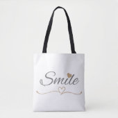 Smile Script Moederdag & Verjaardagscadeau voor ha Tote Bag (Voorkant)