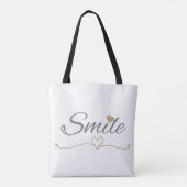 Smile Script Moederdag & Verjaardagscadeau voor ha Tote Bag (Achterkant)