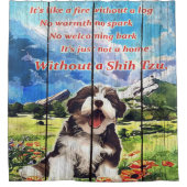 Smile Shih Tzu met prachtige landschappen Douchegordijn (Voorkant)