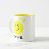Smile Shine Face Tweekleurige Koffiemok (Voorkant links)