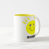 Smile Shine Face Tweekleurige Koffiemok (Voorkant rechts)