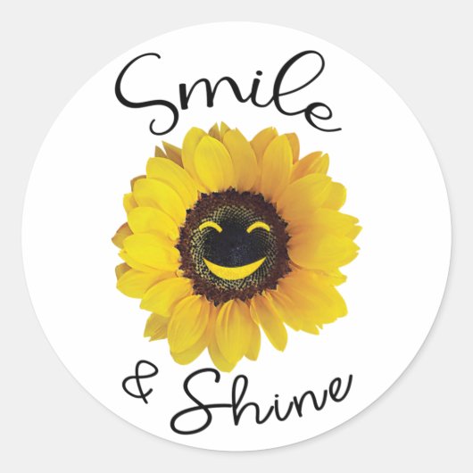 Smile & Shine Ronde Sticker (Voorkant)