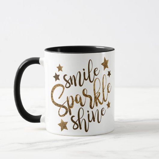 Smile, Shine, Sparkle Coffee Mok (Links)