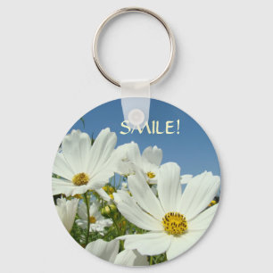 SMILE! sleutelhanger Witte Madeliefjes Sleutelhang