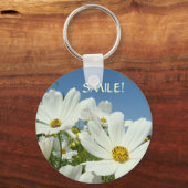 SMILE! sleutelhanger Witte Madeliefjes Sleutelhang (Voorkant)