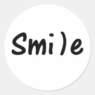 Smile Smile Happy Word Afbeelding Ronde Sticker