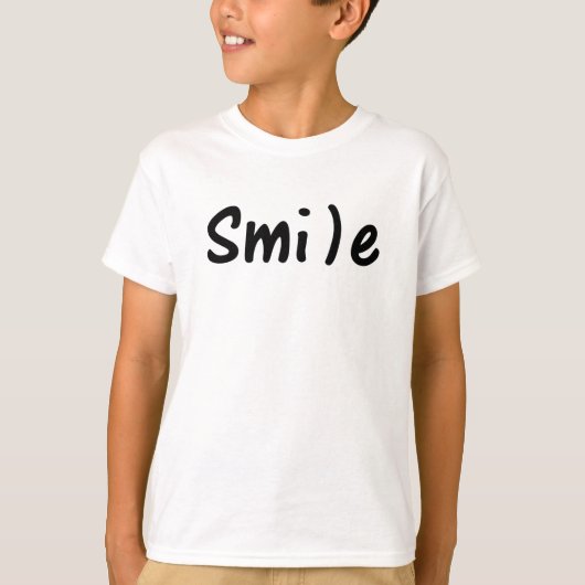 Smile Smile Happy Word Afbeelding T-shirt (Voorkant)