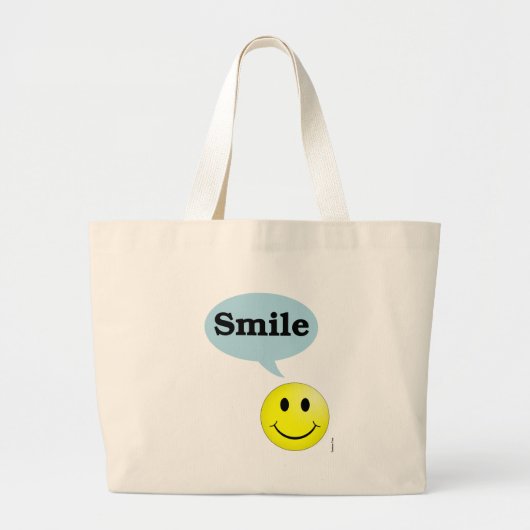 Smile-Smiley Face Grote Tote Bag (Voorkant)