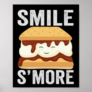Smile S'more Funny Outdoors Camping Lovers Gift Poster