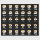 Smile Smore Funny Sweet Food Pun Dark BG Cadeaupapier (Vlak)